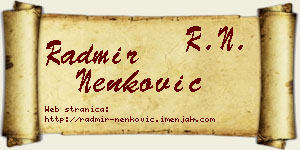 Radmir Nenković vizit kartica
